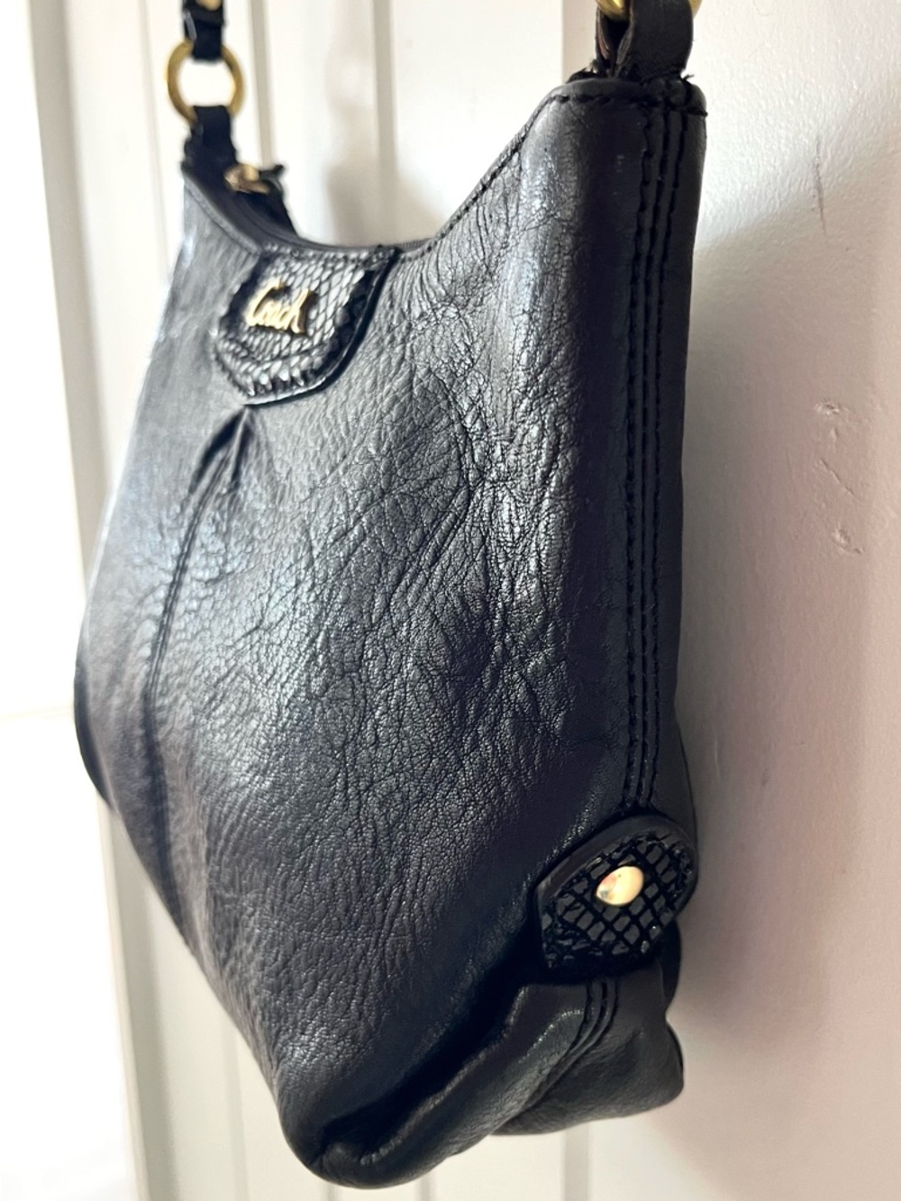 Coach Ashley Black Leather Swingback  Crossbody Bag - Picture 3 of 13